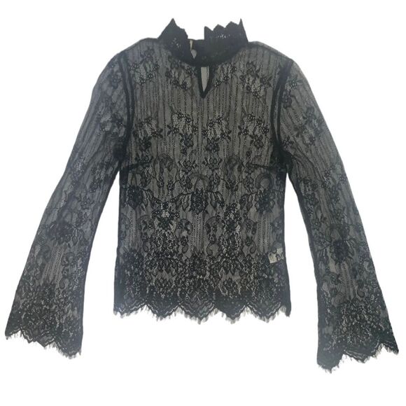 Tops - NATURALLY 99 mock neck lace blouse